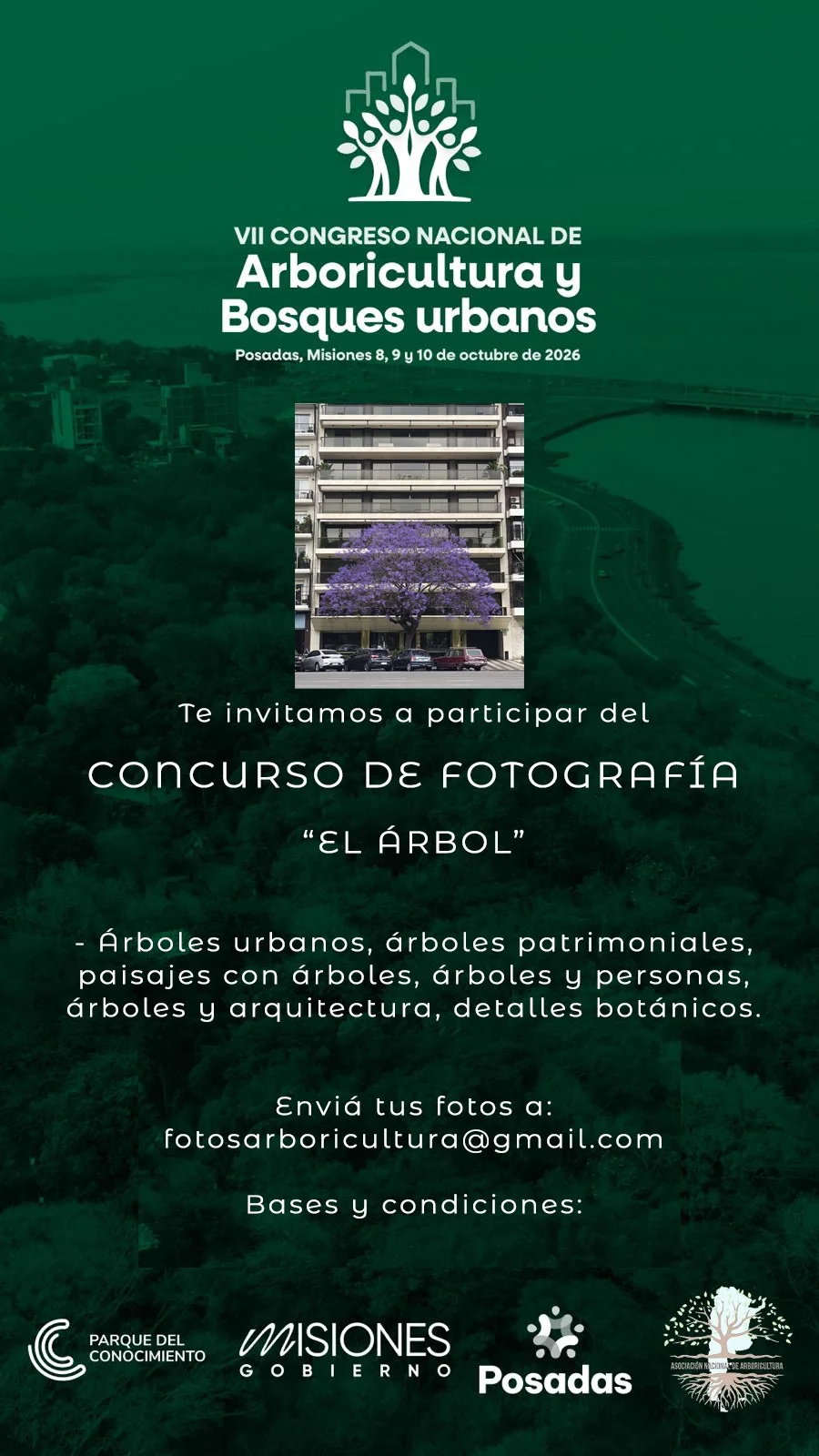 Flyer del concurso de fotografía El Árbol del VII Congreso Nacional de Arboricultura y Bosques Urbanos