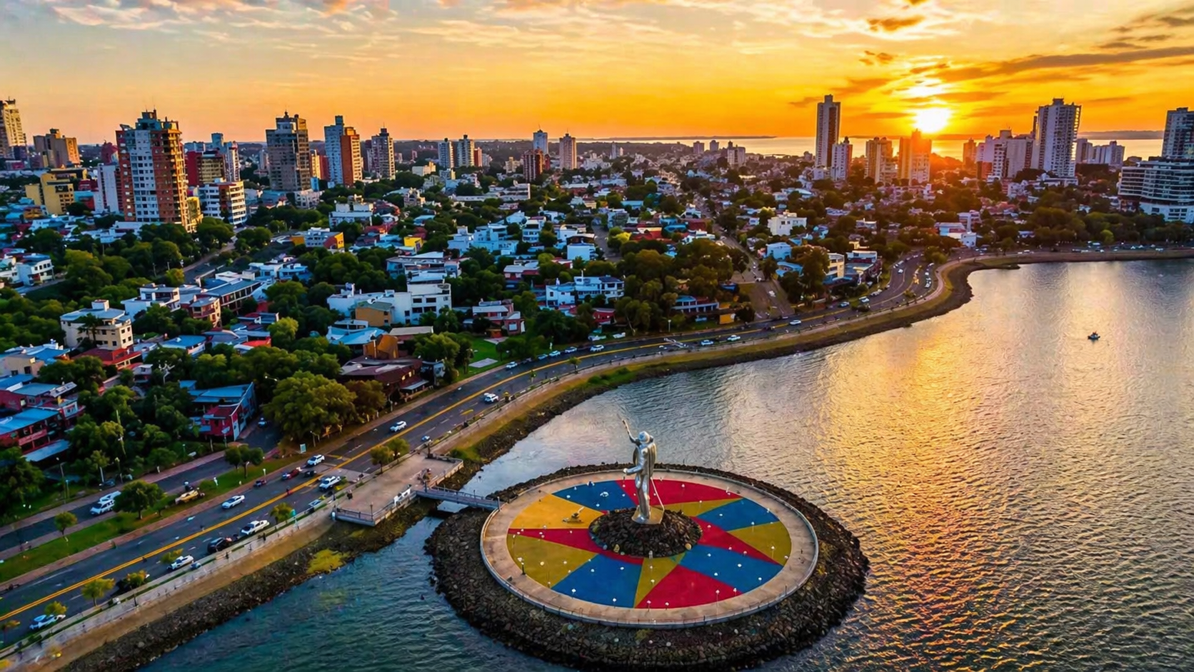 Paisaje urbano y costanera de la ciudad de Posadas